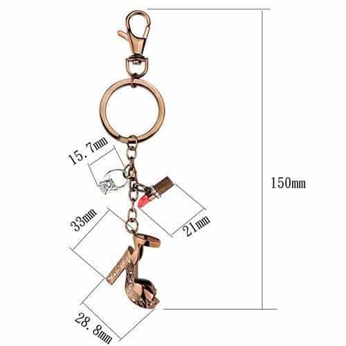 Stainless Steel Rose Gold IP Crystal Boot High Heel Multi Ring view 2