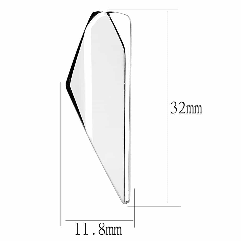 Stainless Steel Silver Polished Geometric Angular Earrings view 2
