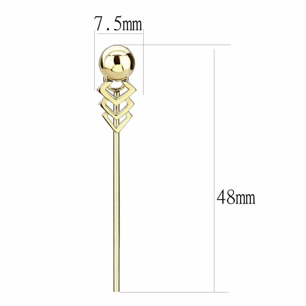 Stainless Steel Gold IP Polished Ball Chevron Arrow Earrings view 2