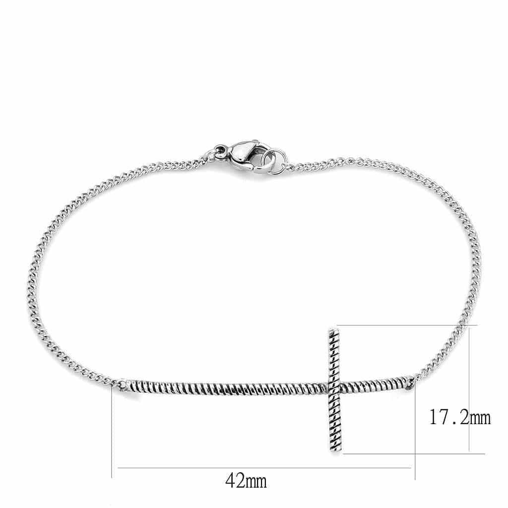 Stainless Steel Silver Polished Snake Chain Adjustable Bracelet view 2