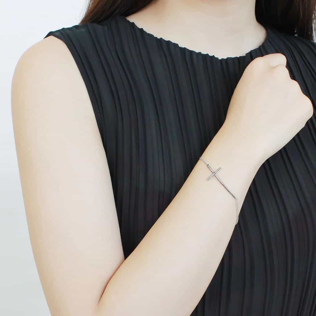 Stainless Steel Silver Polished Snake Chain Adjustable Bracelet view 3