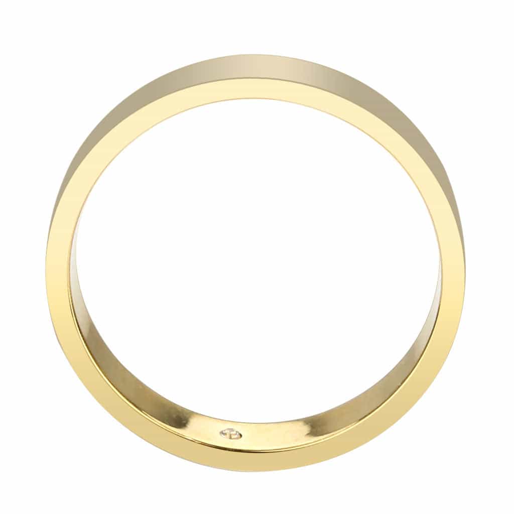 Stainless Steel Gold IP Polished Plain Flat Wedding Band Ring view 9