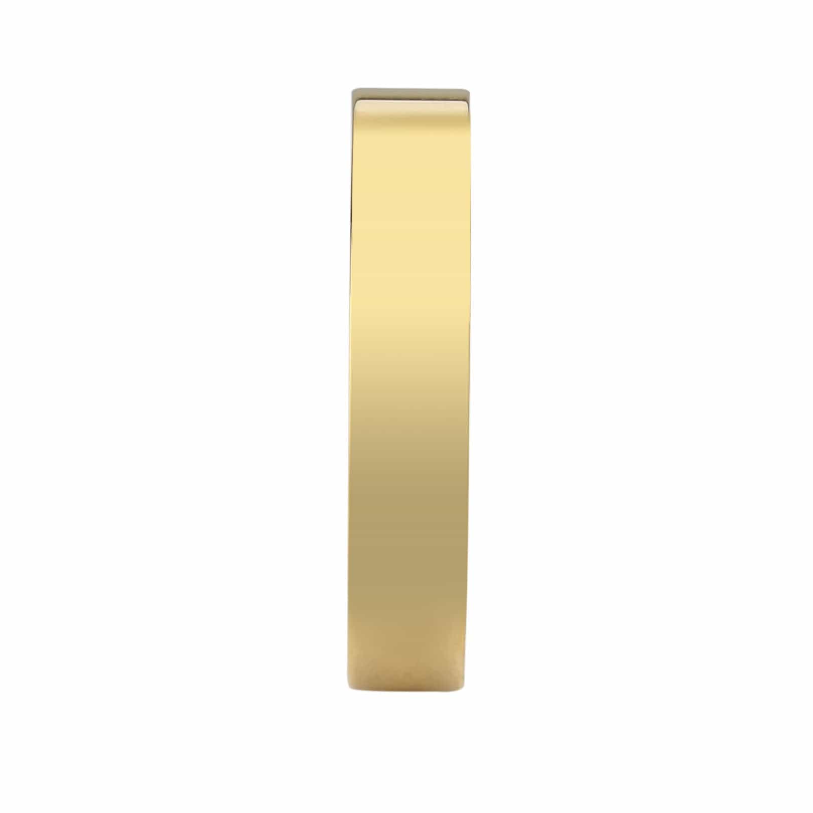 Stainless Steel Gold IP Polished Plain Flat Wedding Band Ring view 10
