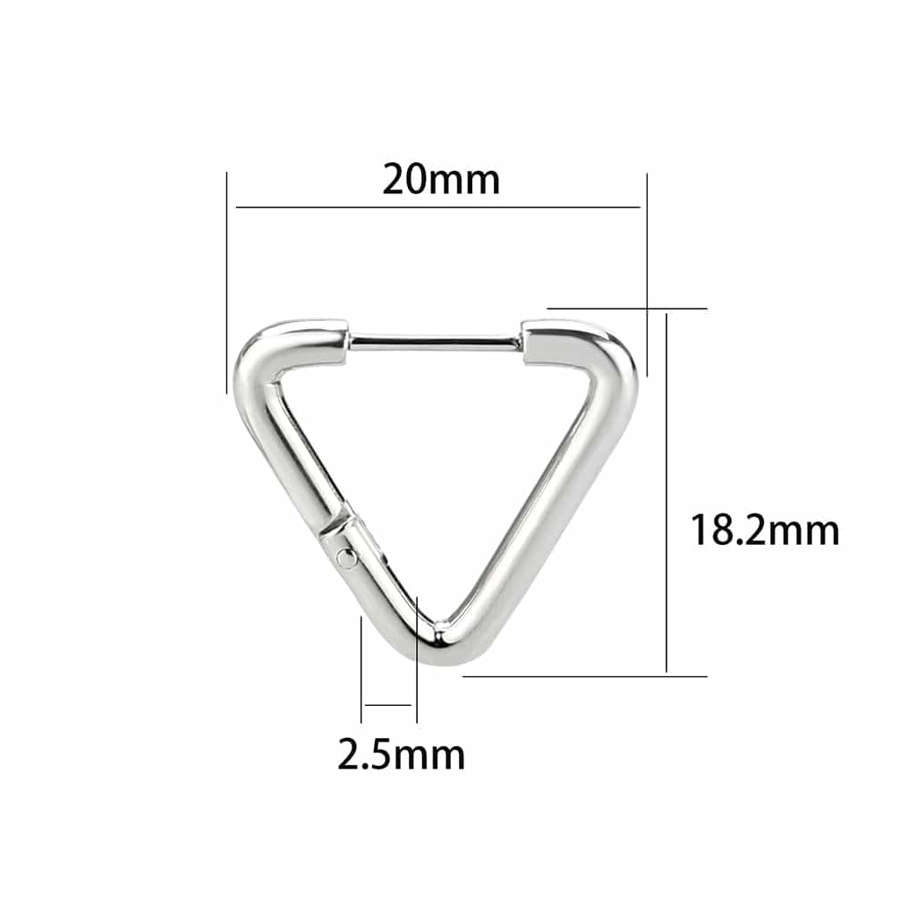 Sterling Silver Polished Triangle Huggie Hoop Earrings view 3