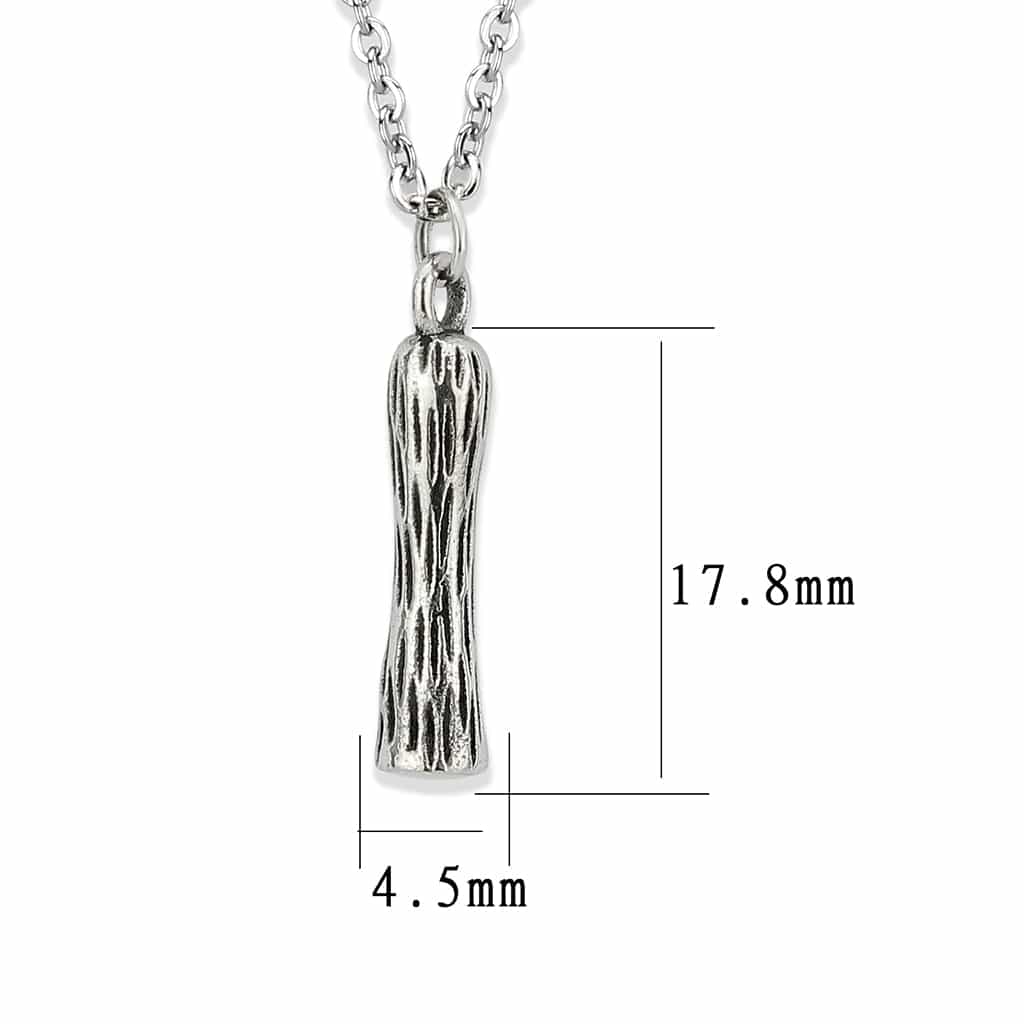 Stainless Steel Silver Bamboo Letter I Pendant Chain Pendant view 3