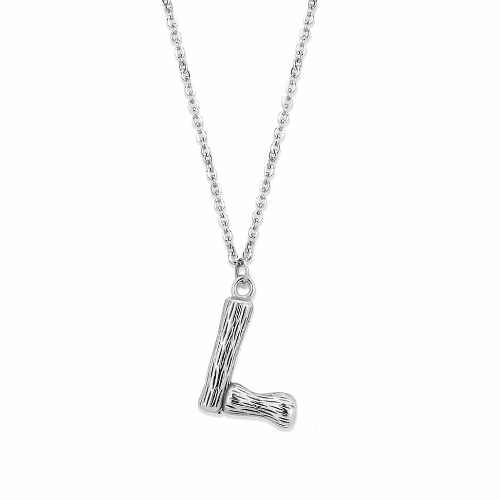 Stainless Steel Silver Bamboo Letter L Pendant Chain Pendant view 1