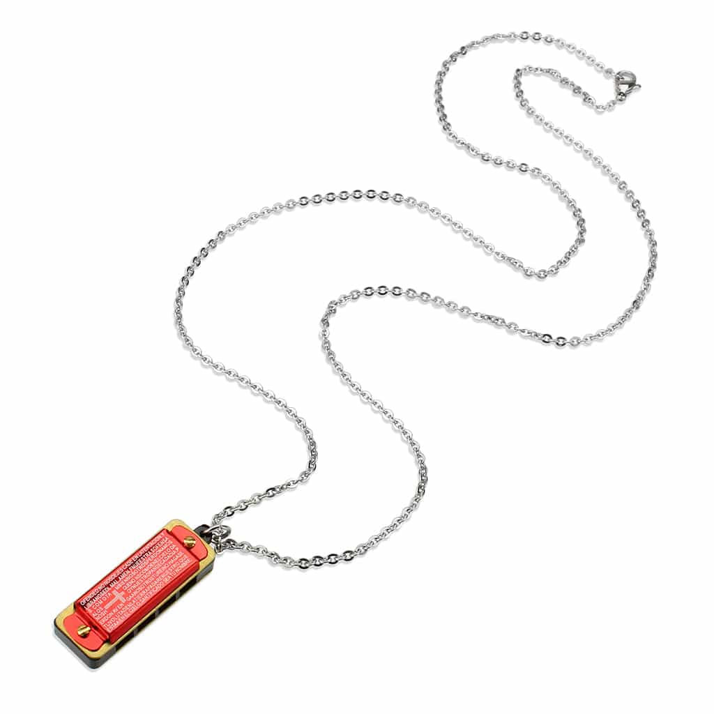 Stainless Steel Red Enamel Cross Prayer Dog Tag Pendant Pendant view 3