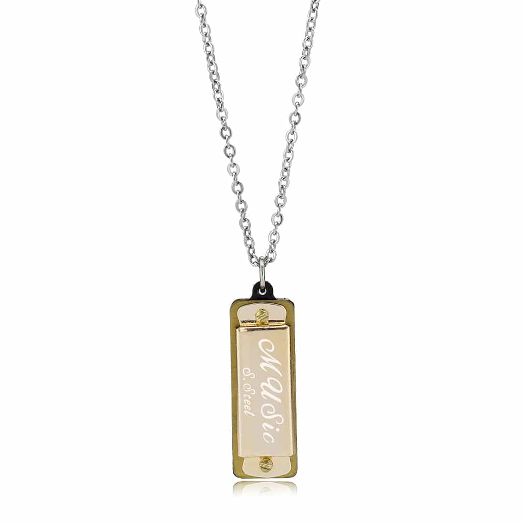 Stainless Steel Silver Music Harmonica Novelty Pendant Pendant view 4