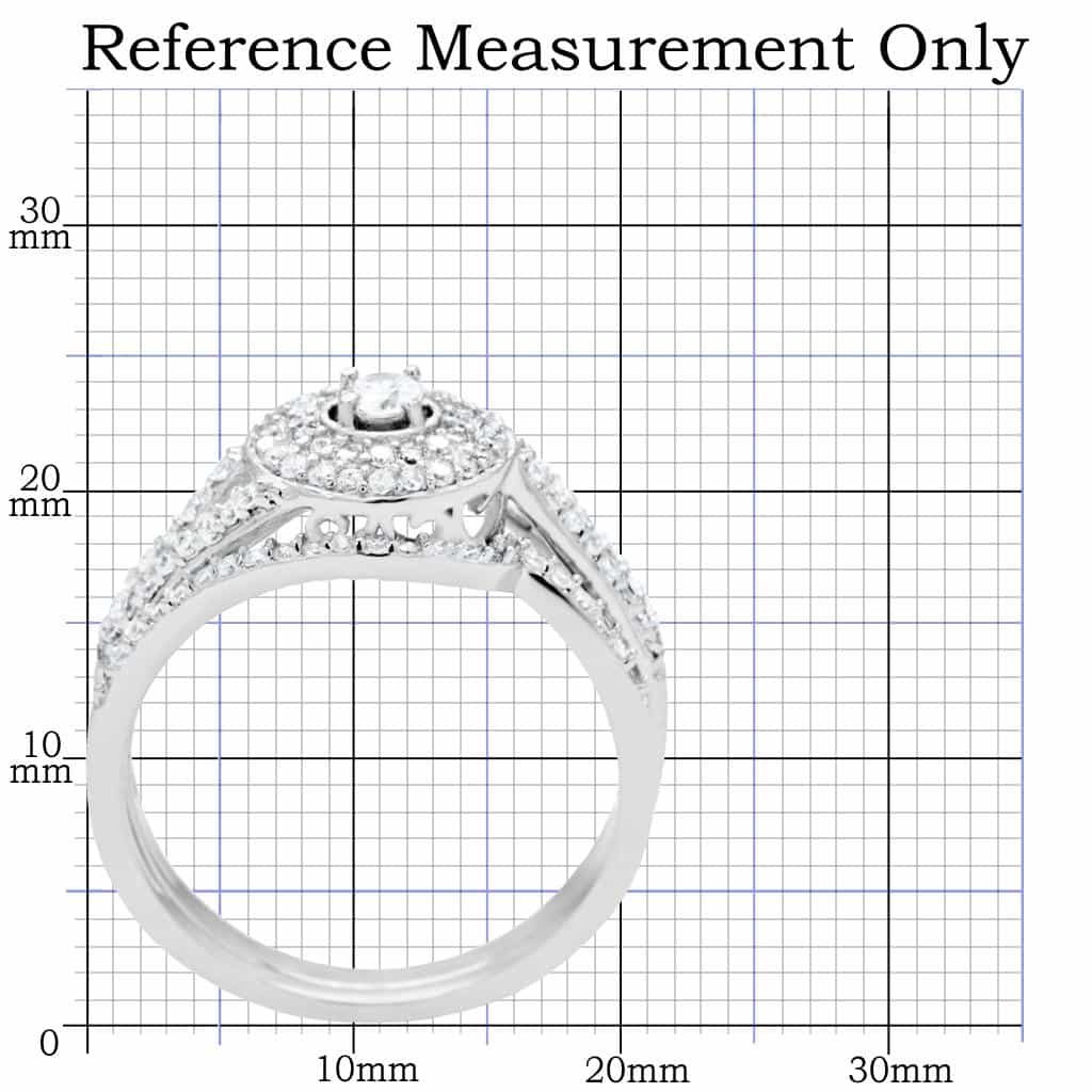 Sterling Silver CZ Round Bezel Halo Pave Thin Ring view 7