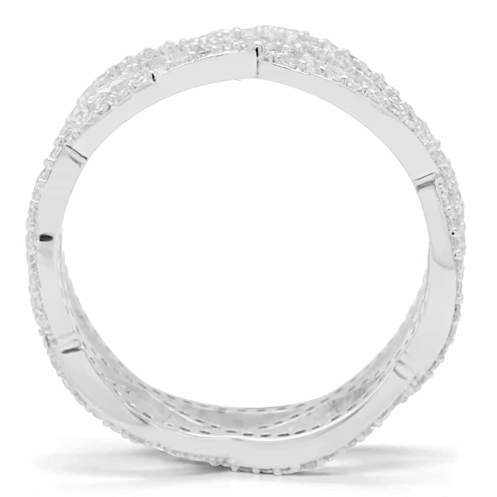 Sterling Silver CZ Pave Infinity X Crossover Ring view 9
