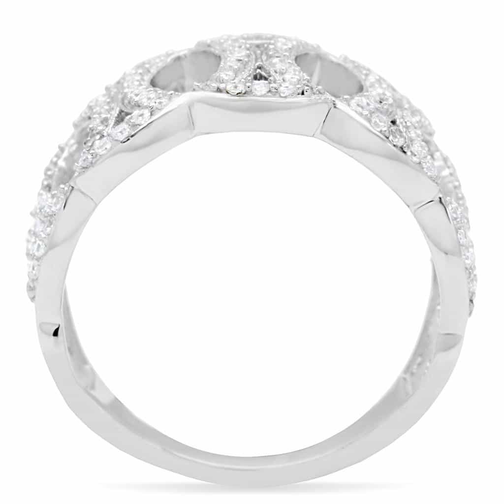 Sterling Silver CZ Infinity Circle Open Wide Ring view 4