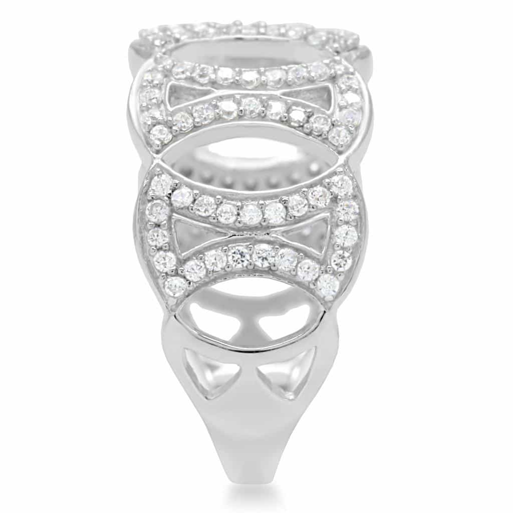 Sterling Silver CZ Infinity Circle Open Wide Ring view 10