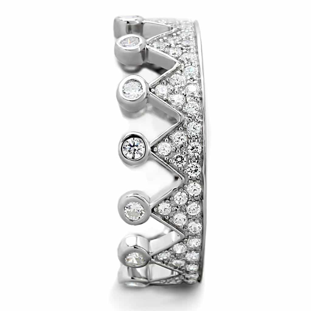 Sterling Silver CZ Crown Tiara Ring | The Stainless Jewelry view 10