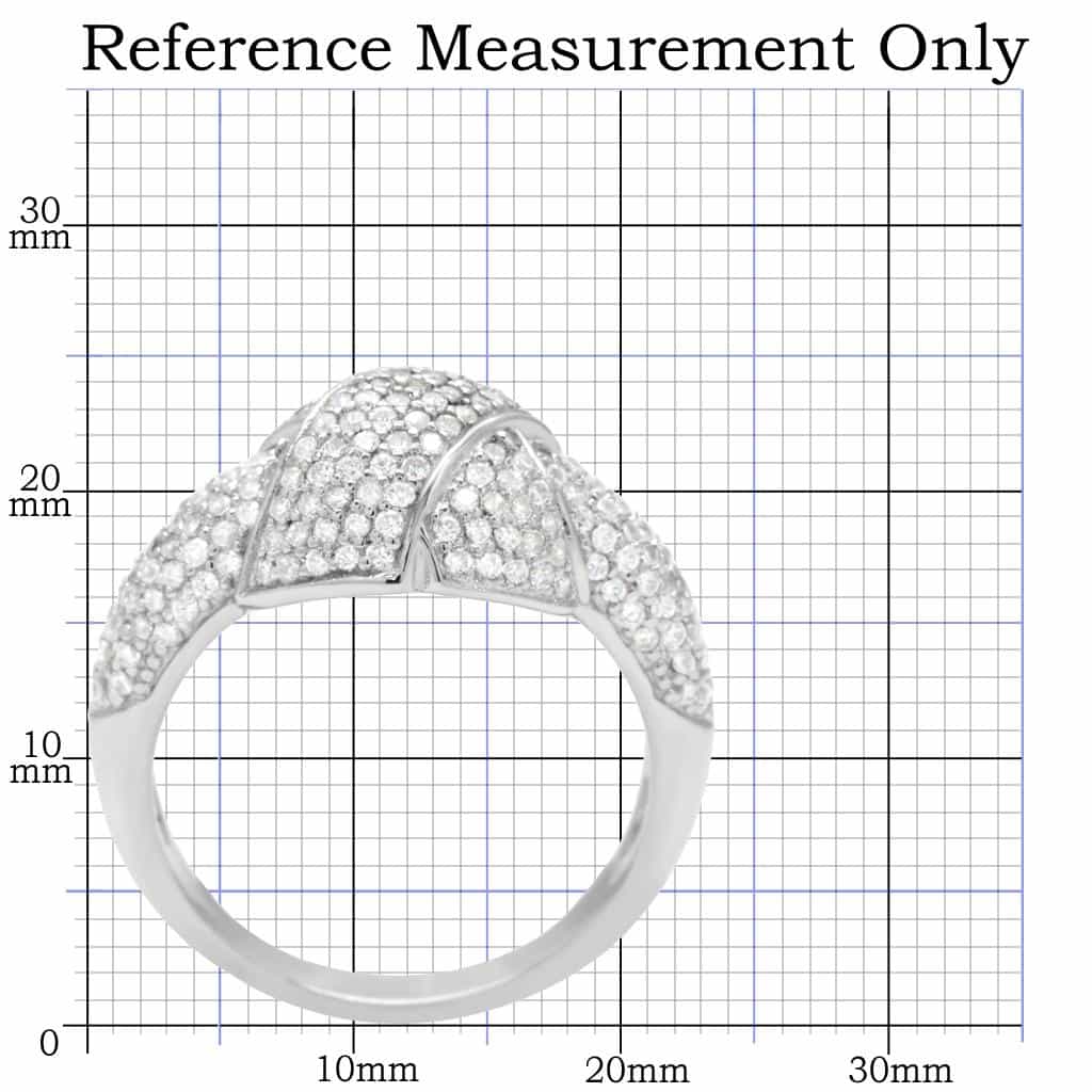 Sterling Silver CZ Pave Crossover Multi Band Wide Ring view 7