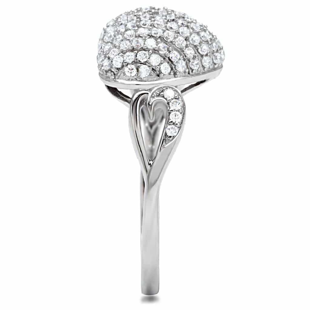 Sterling Silver CZ Pave Heart Ring | The Stainless Jewelry view 10