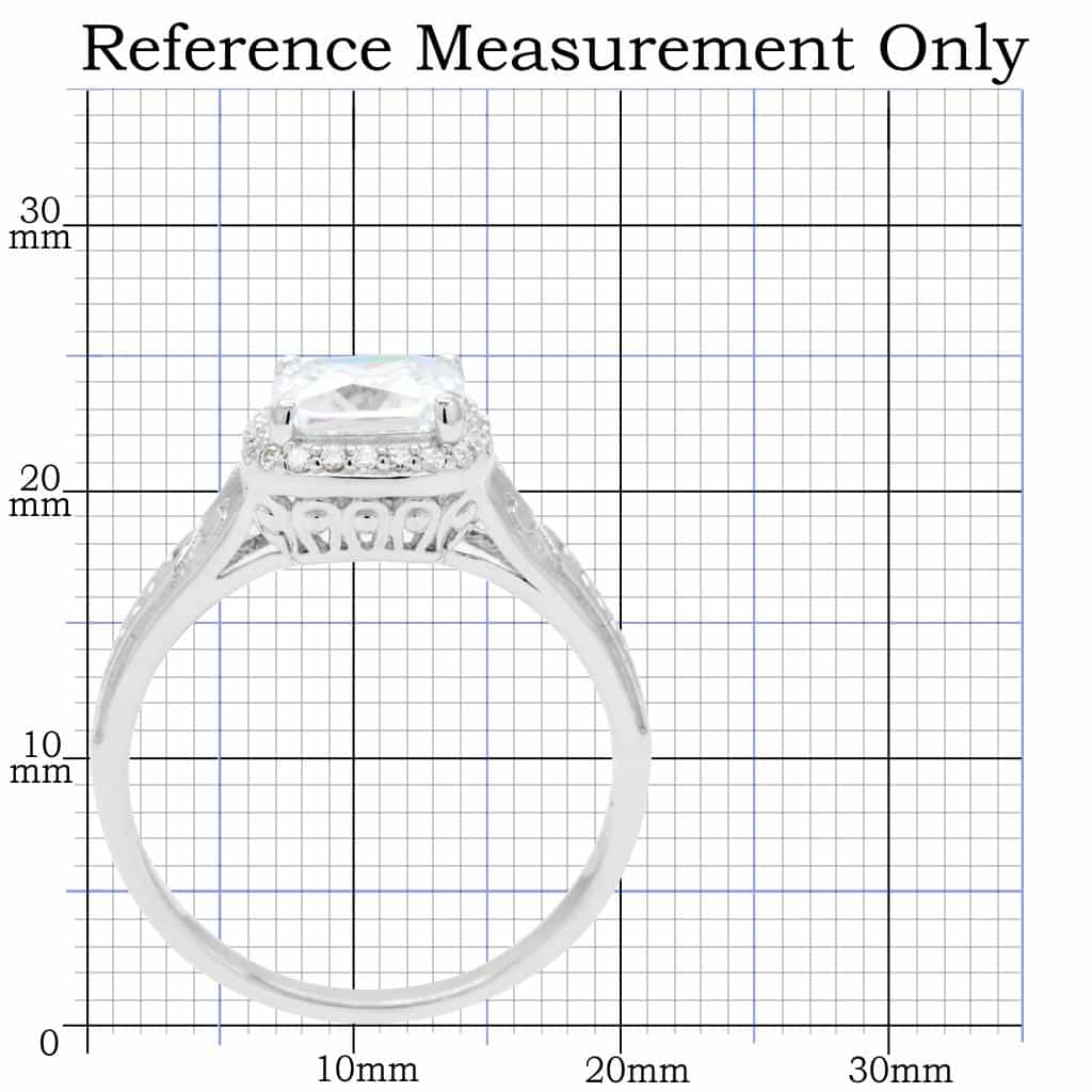 Sterling Silver CZ Princess Halo Pave Ring view 7