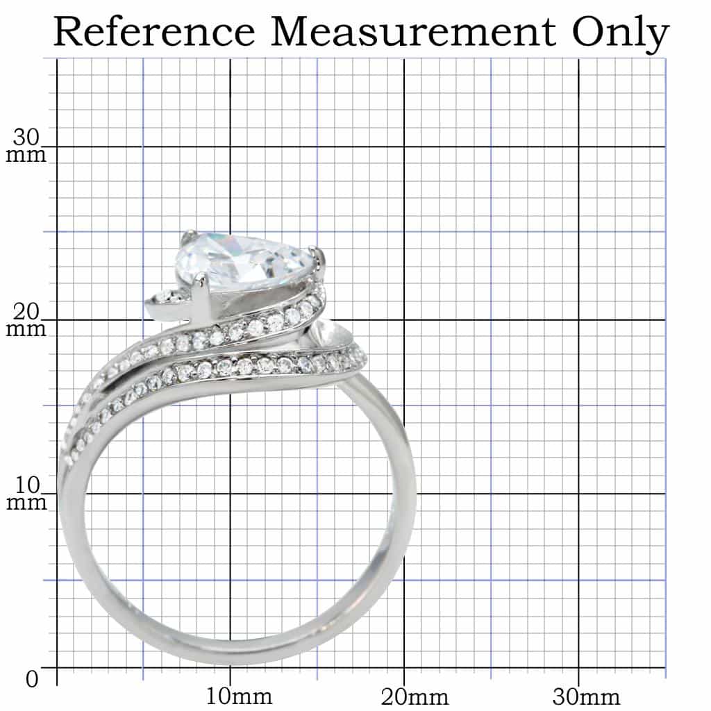 Sterling Silver CZ Trillion Bypass Open Ring view 2