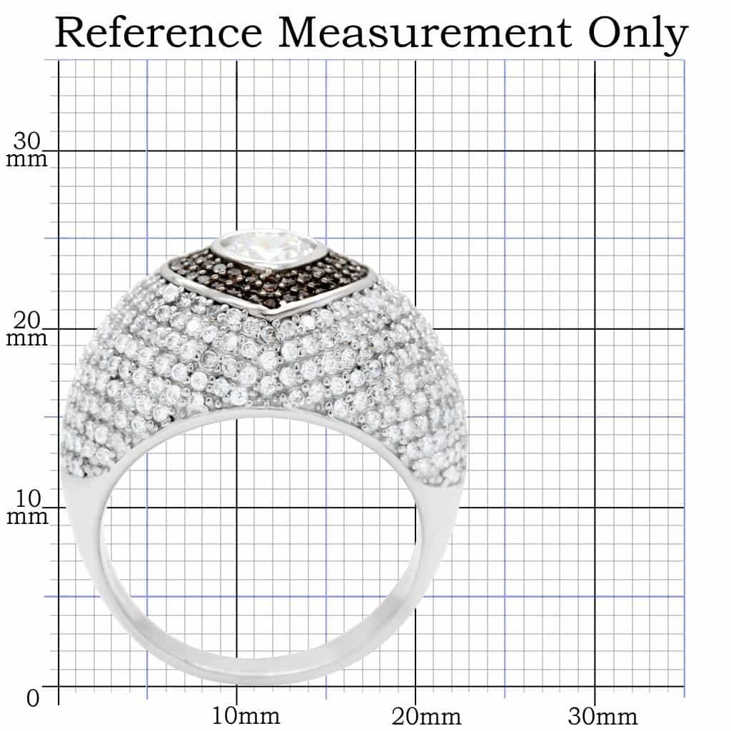 Sterling Silver CZ Heart Chocolate Pave Dome Ring view 2