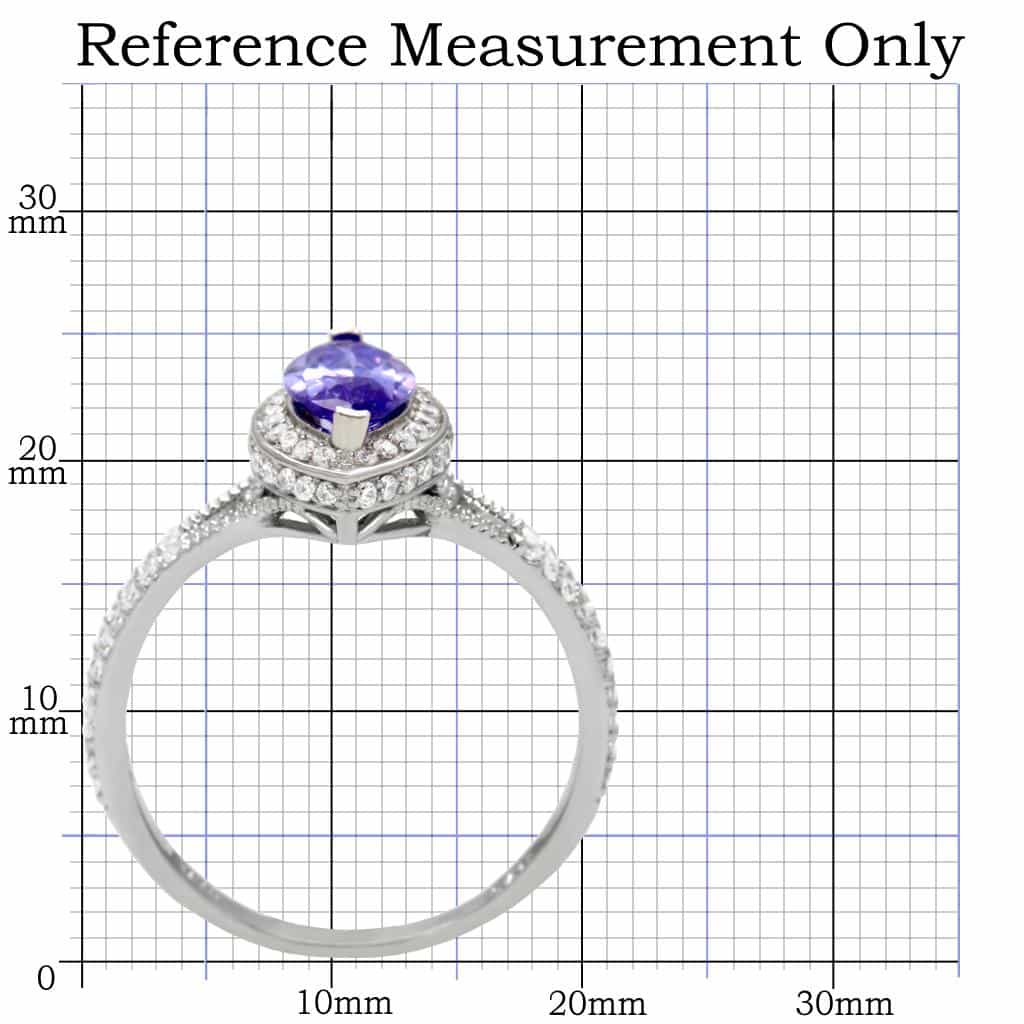 Sterling Silver CZ Marquise Tanzanite Halo Ring view 7