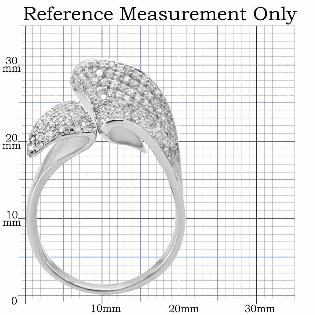 Sterling Silver CZ Pave Angular Concave Wide Ring view 7