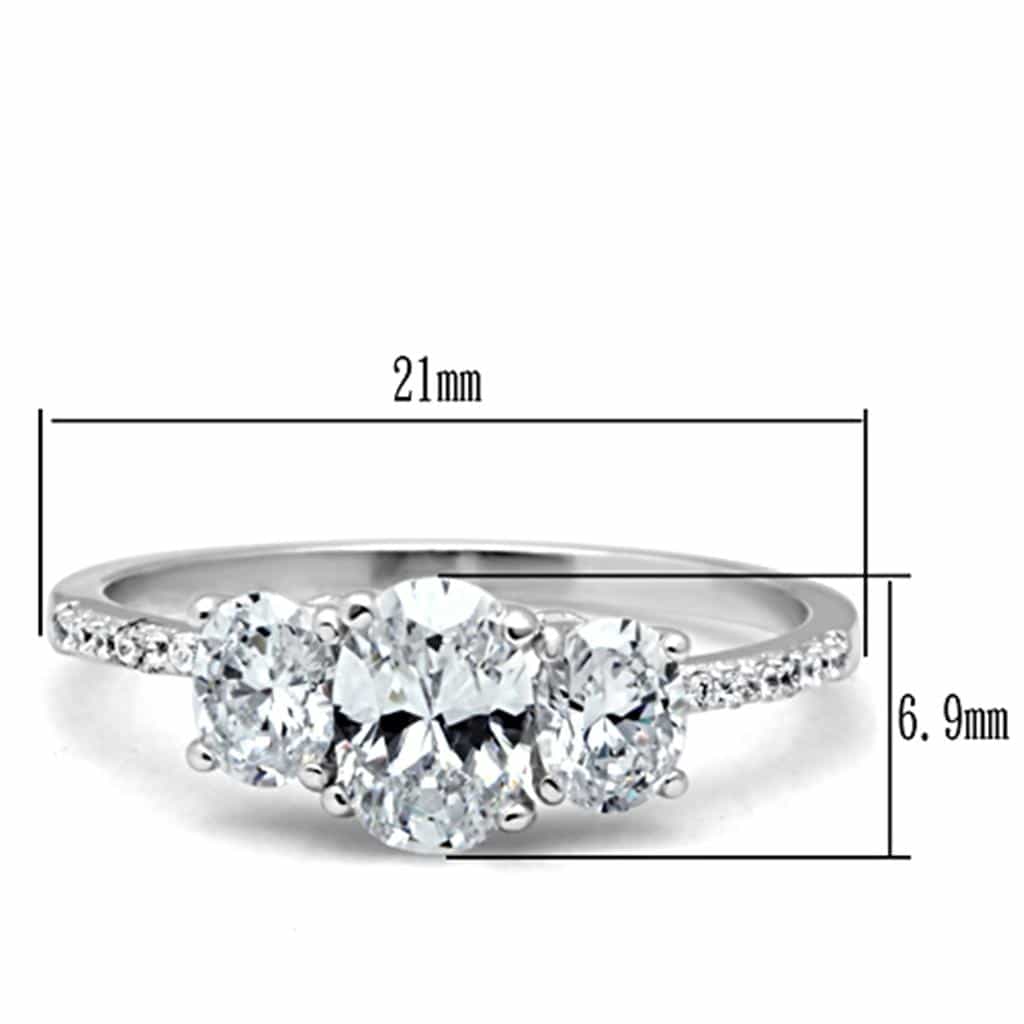 Sterling Silver CZ Triple Round Past Present Future Ring view 6