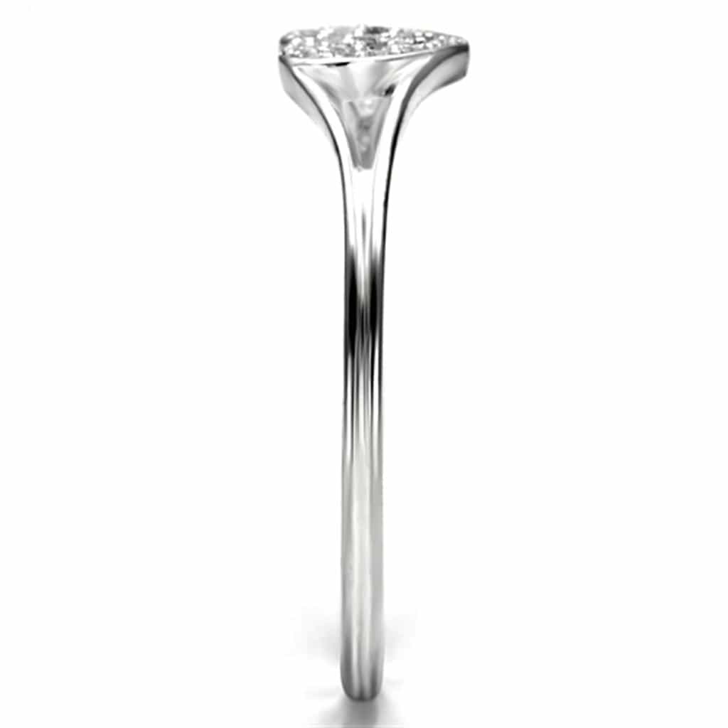 Sterling Silver CZ Pave Heart Flat Ring | The Stainless Jewelry view 9