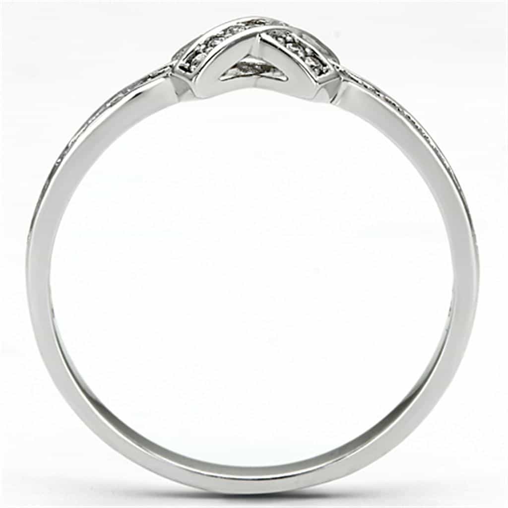 Sterling Silver CZ X Kiss Crossover Pave Ring view 8