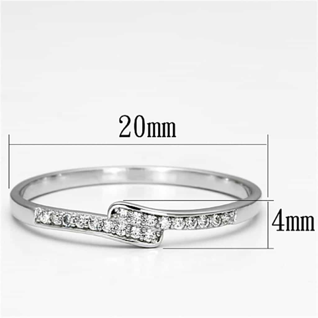 Sterling Silver CZ Round Solitaire Cathedral Thin Ring view 7