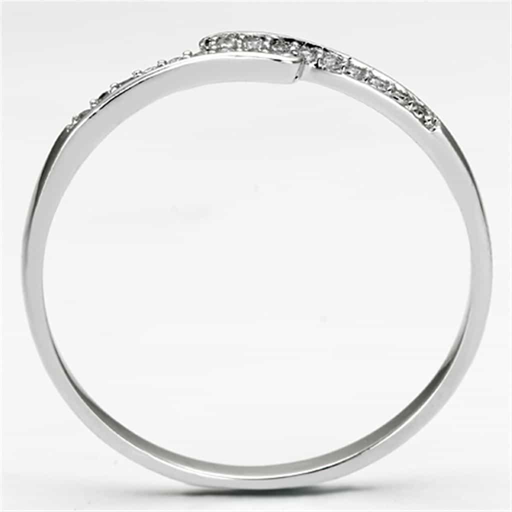 Sterling Silver CZ Round Solitaire Cathedral Thin Ring view 8