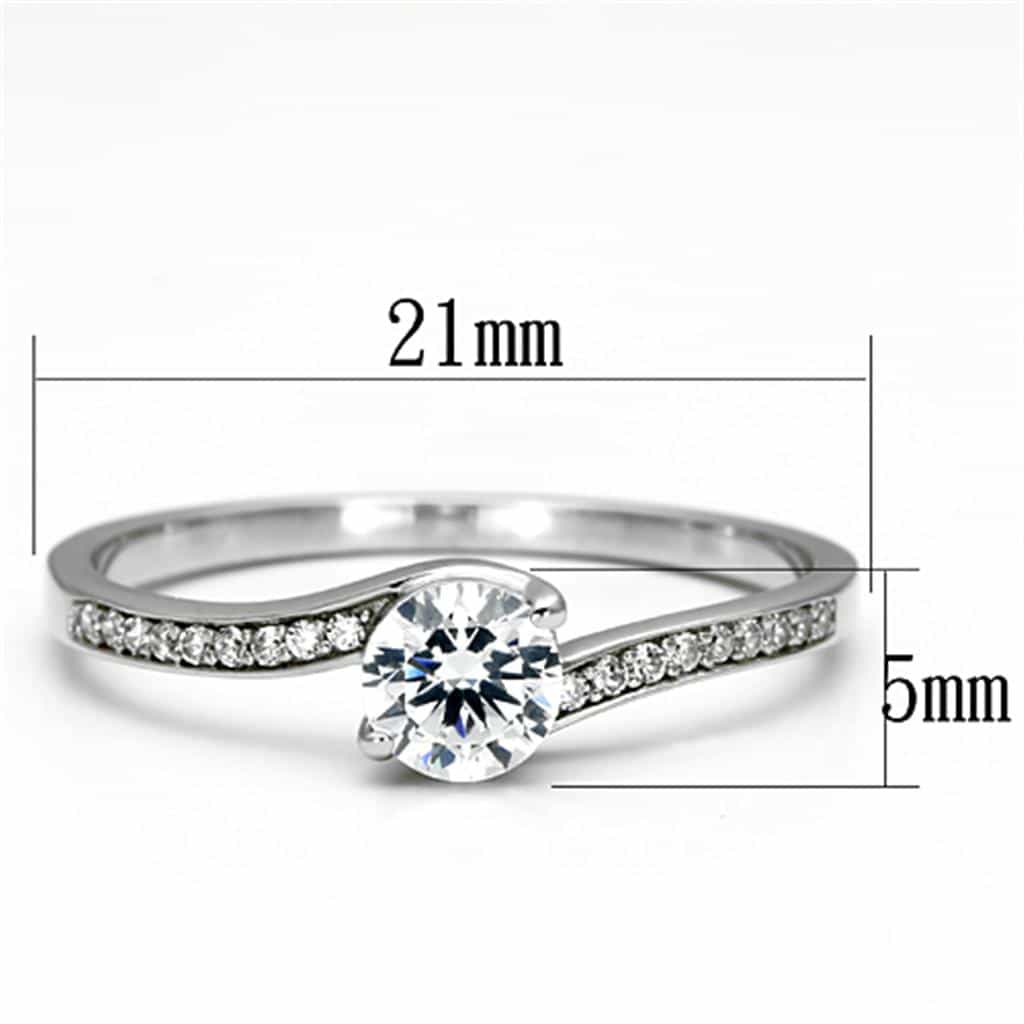 Sterling Silver CZ Round Twist Bypass Pave Ring view 7