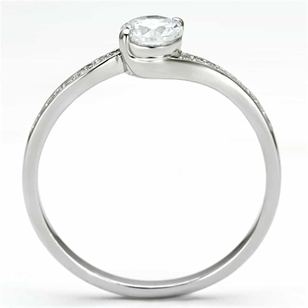 Sterling Silver CZ Round Twist Bypass Pave Ring view 3