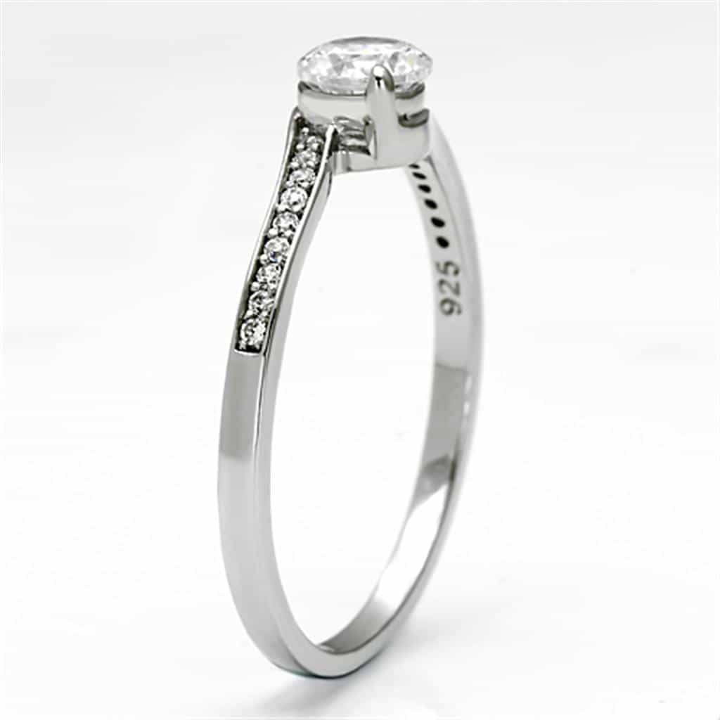 Sterling Silver CZ Round Twist Bypass Pave Ring view 4