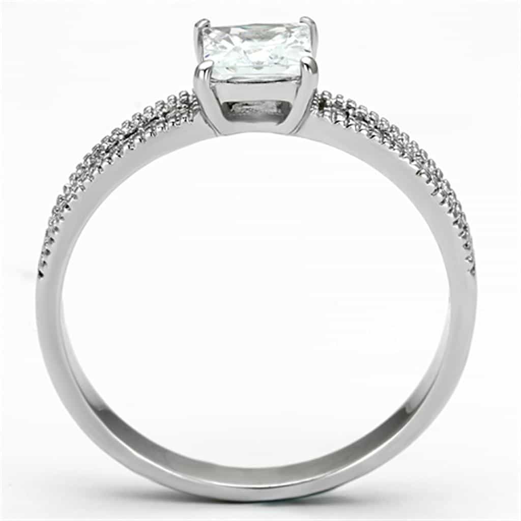 Sterling Silver CZ Princess Multi Row Pave Ring view 3