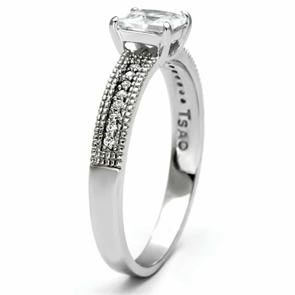 Sterling Silver CZ Princess Multi Row Pave Ring view 4