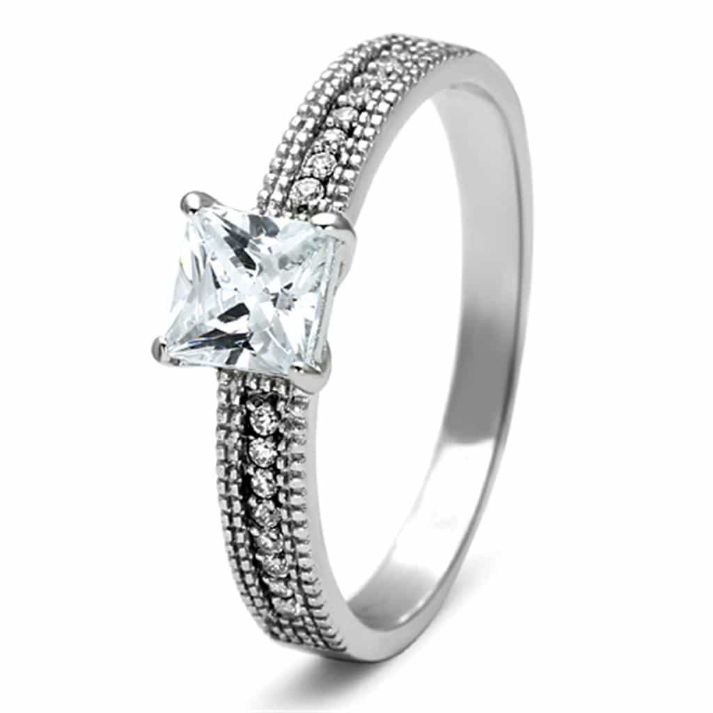 Sterling Silver CZ Princess Multi Row Pave Ring view 10