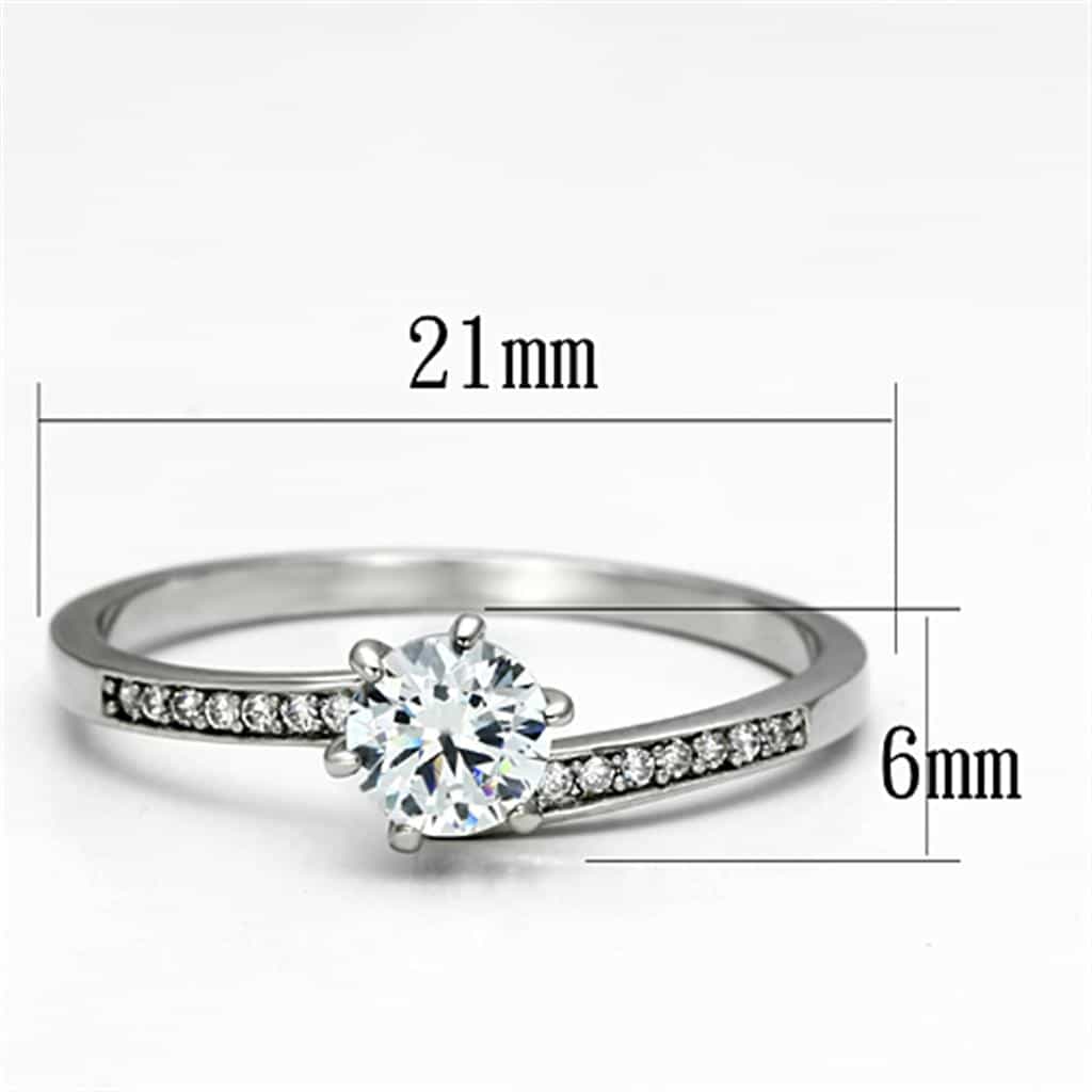 Sterling Silver CZ Round Solitaire Infinity Pave Ring view 2