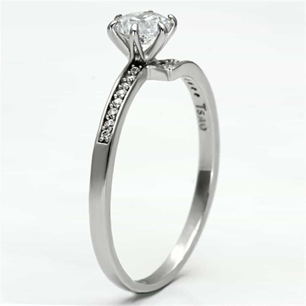 Sterling Silver CZ Round Solitaire Infinity Pave Ring view 9