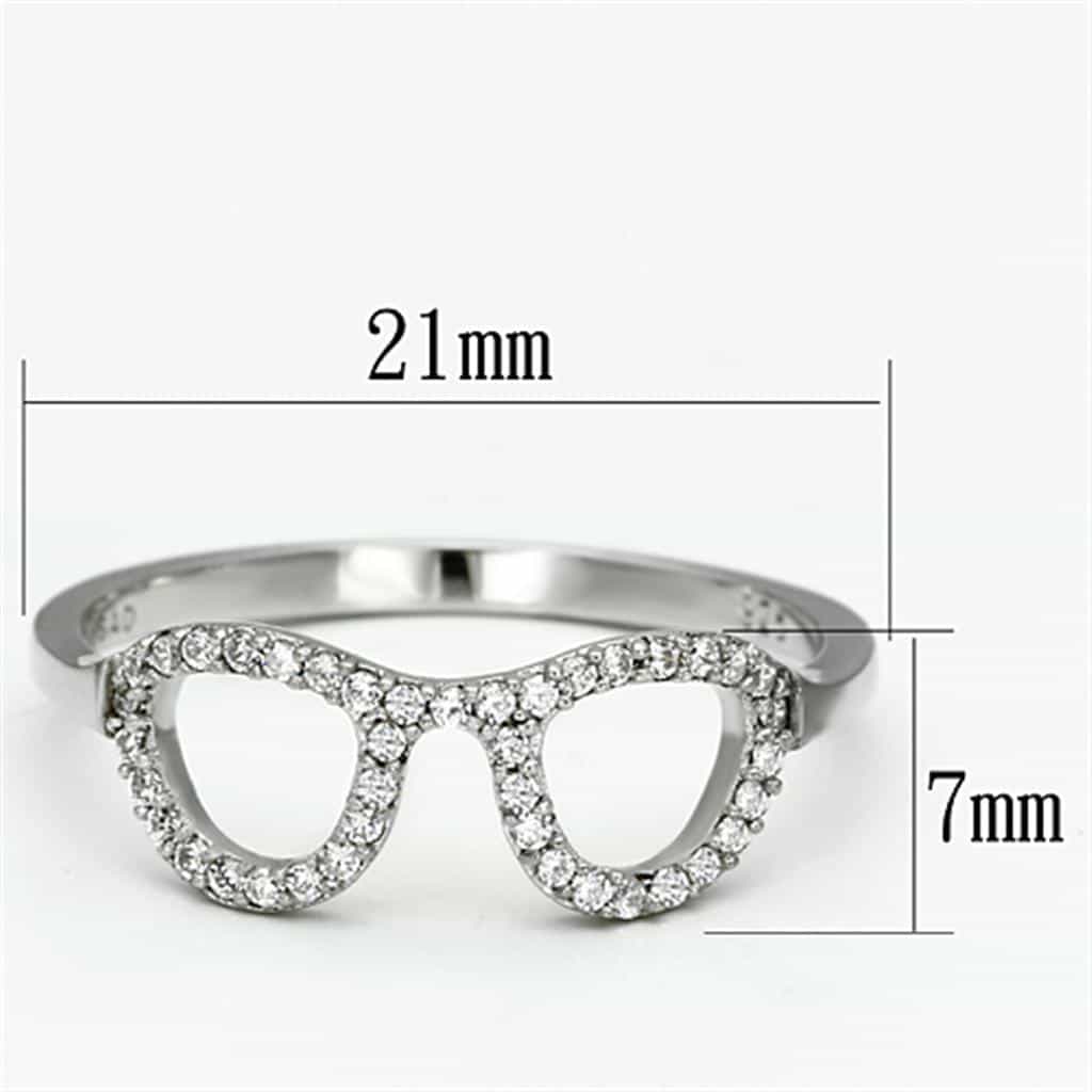 Sterling Silver CZ Pave Infinity Double Loop Ring view 2