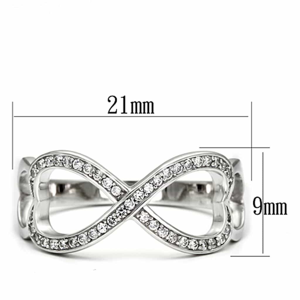 Sterling Silver CZ Pave Infinity Twisted Knot Ring view 7