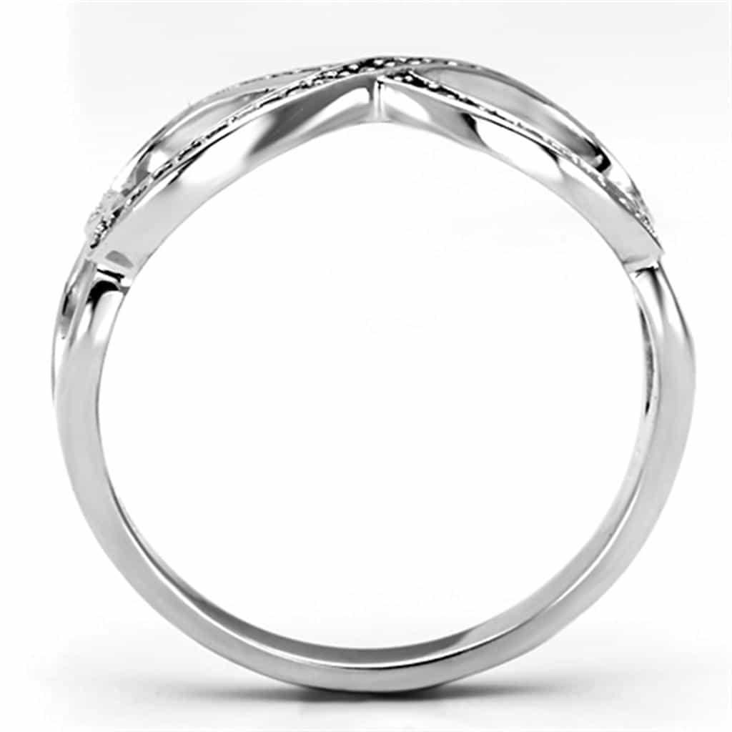 Sterling Silver CZ Pave Infinity Twisted Knot Ring view 8