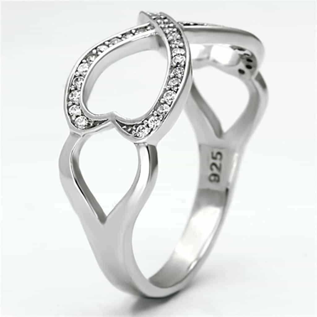 Sterling Silver CZ Pave Infinity Twisted Knot Ring view 4