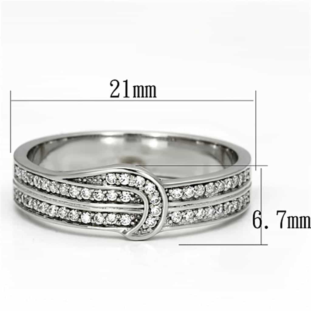 Sterling Silver CZ Pave Curved Ribbon Wrap Ring view 7