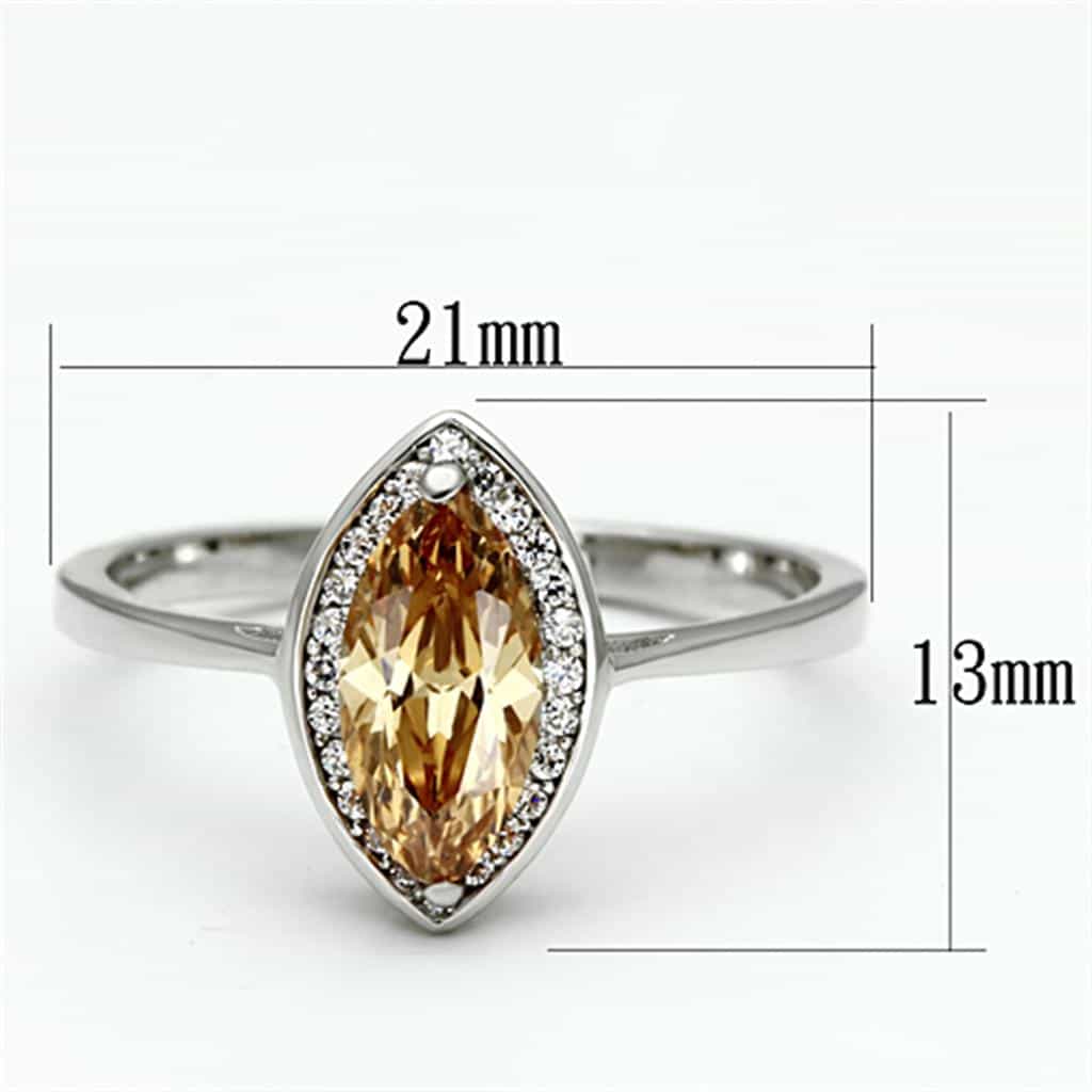 Sterling Silver Citrine Marquise Bezel Solitaire Ring view 8
