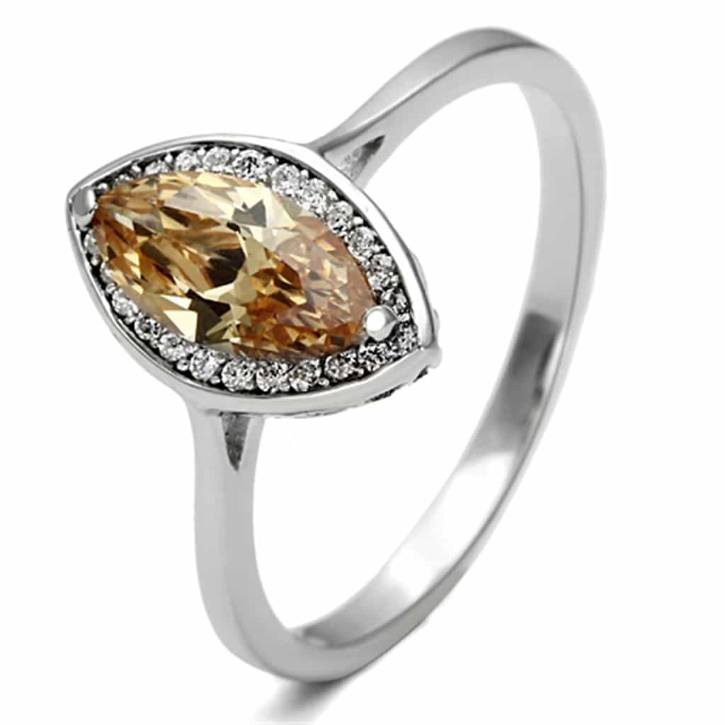 Sterling Silver Citrine Marquise Bezel Solitaire Ring view 5