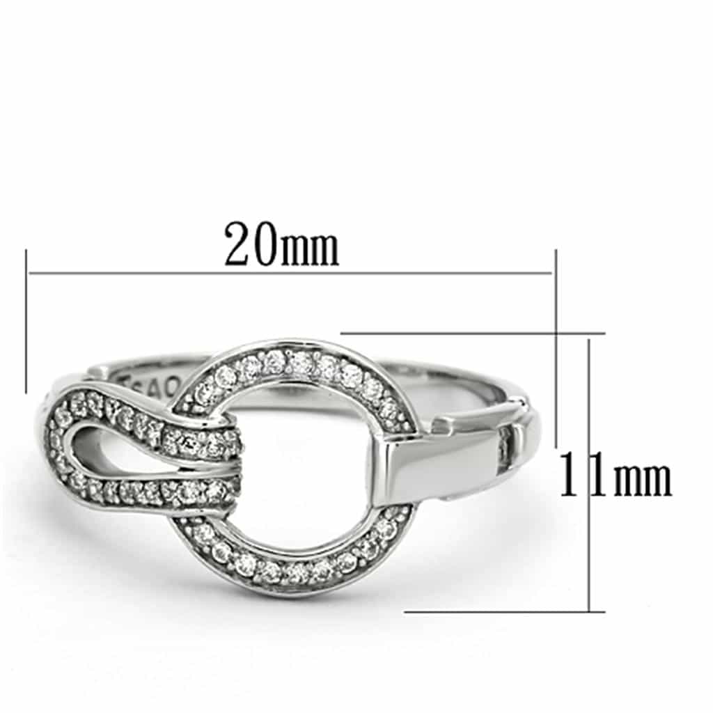 Sterling Silver CZ Pave Infinity Circle Open Wide Ring view 7