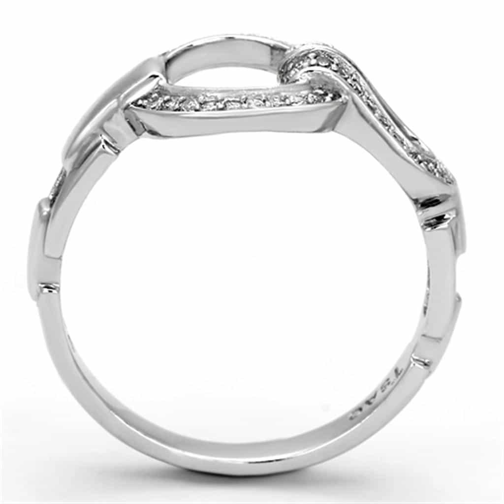 Sterling Silver CZ Pave Infinity Circle Open Wide Ring view 8
