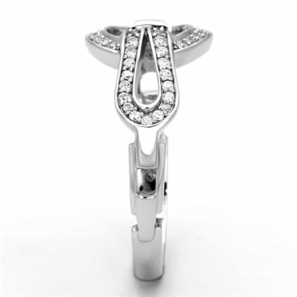 Sterling Silver CZ Pave Infinity Circle Open Wide Ring view 9