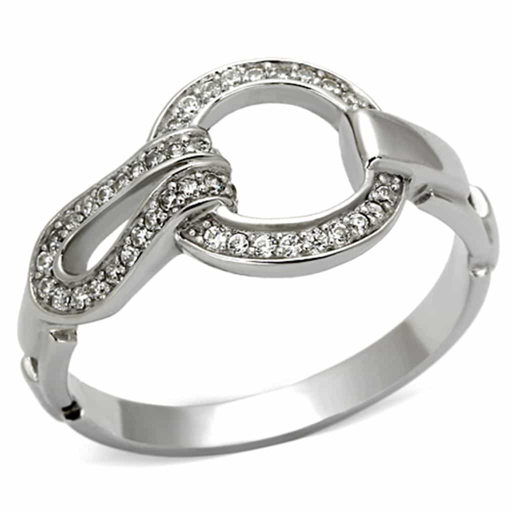Sterling Silver CZ Pave Infinity Circle Open Wide Ring view 5