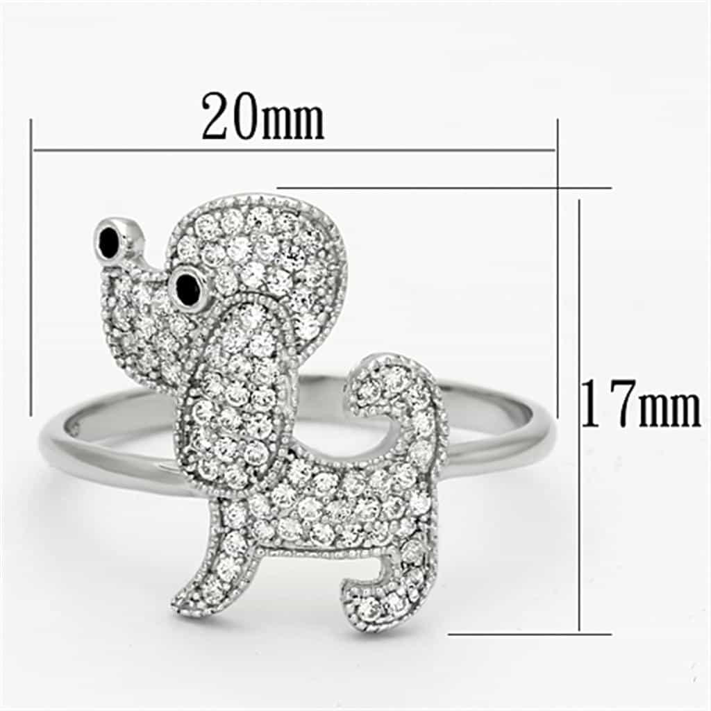 Sterling Silver CZ Pave Elephant 3D Ring | The Stainless Jewelry view 7