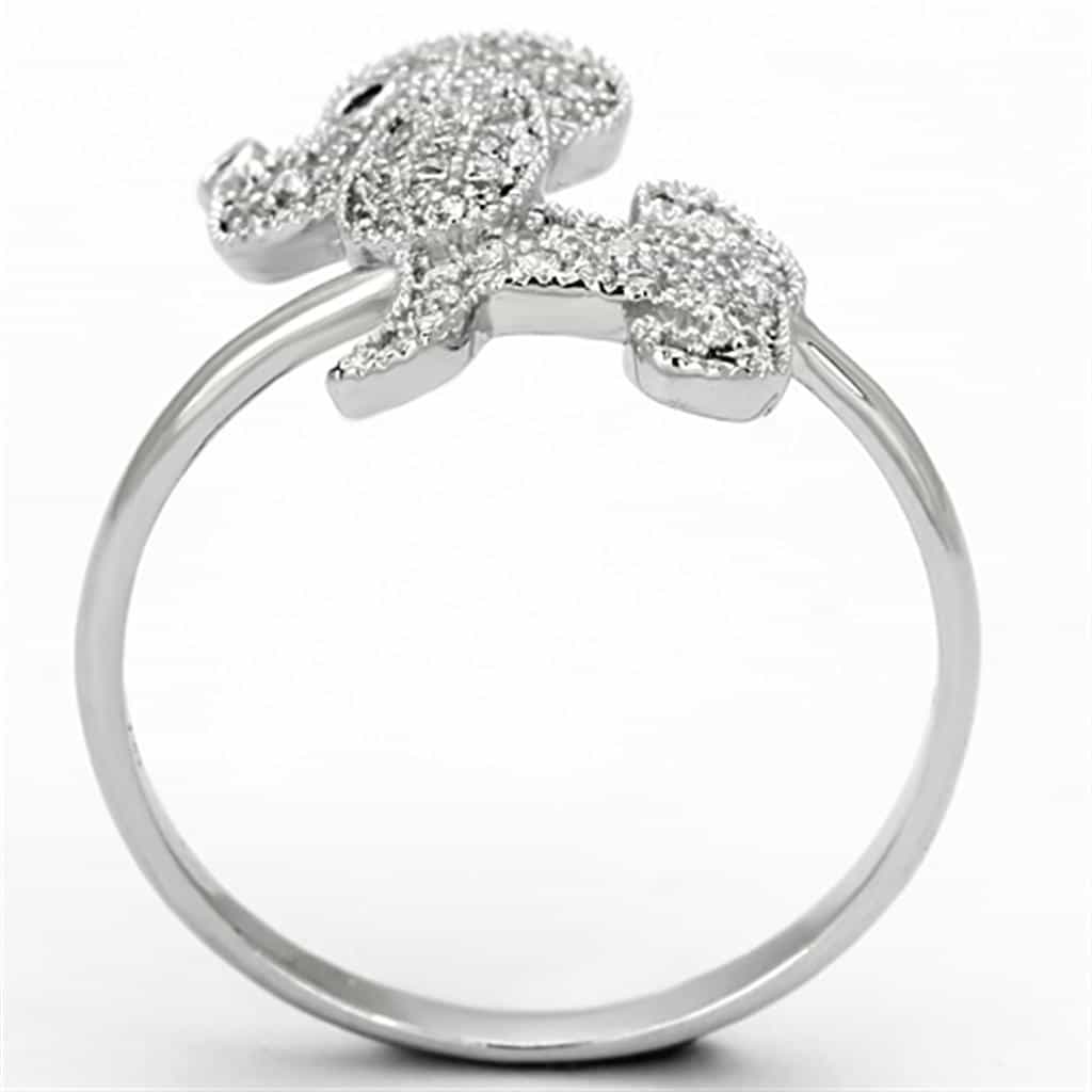 Sterling Silver CZ Pave Elephant 3D Ring | The Stainless Jewelry view 8